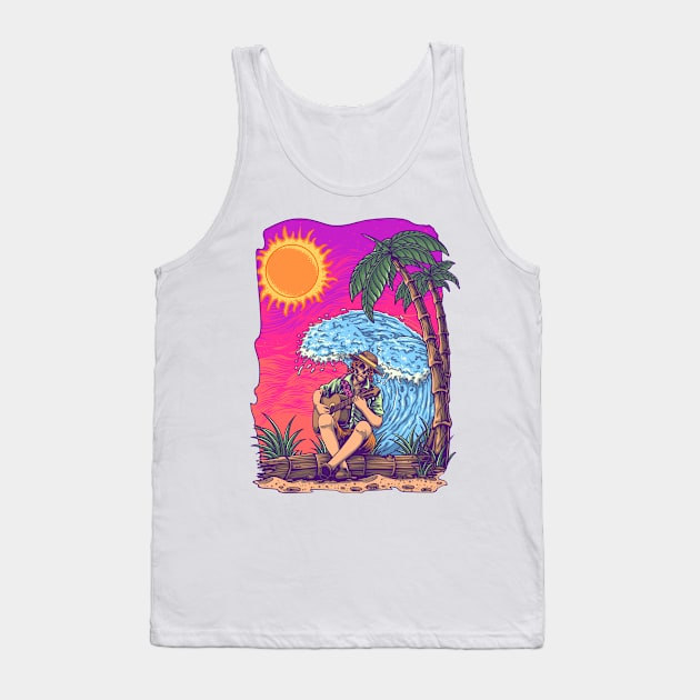 Chilling Summer Tank Top by phsycartwork